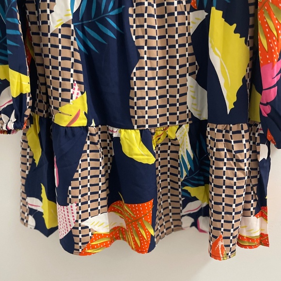 Patchwork Style Flowy Mini Dress - Picture 4 of 5